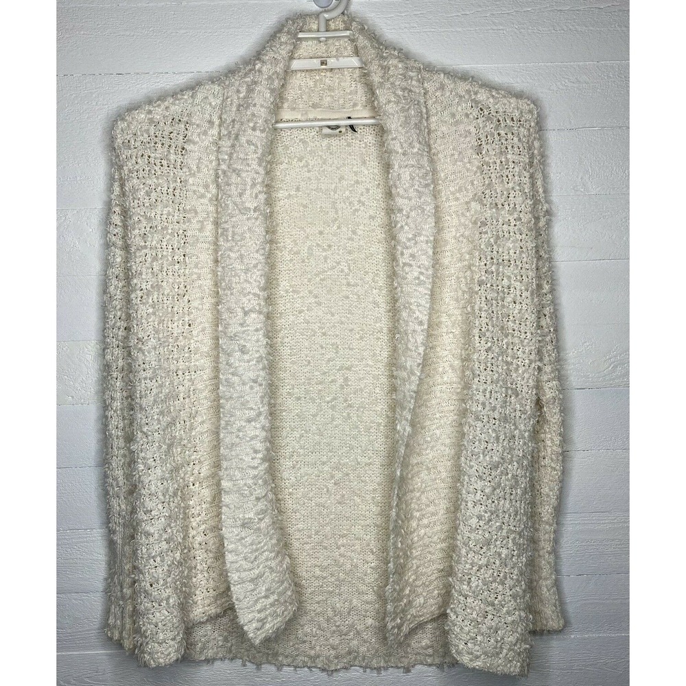 Akemi + Kin Sweater Cardigan XS Cream‎ Long Sleeve Open Front Cotton Blend